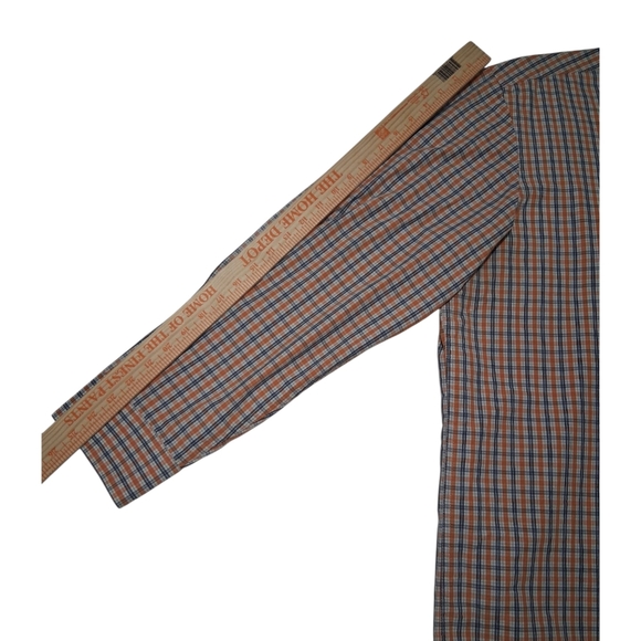 EUC IZOD Sz. XXL Blue/ Orange Slim Fit Long Sleeve Casual Button Down Shirt - Picture 8 of 10